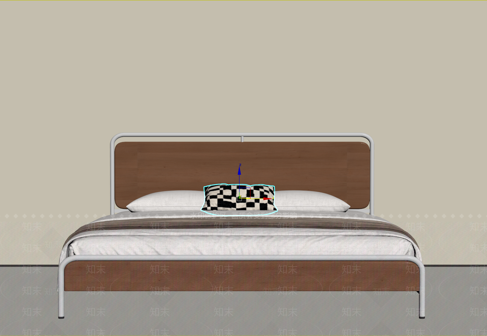 现代简约双人床3D模型下载【ID:1234128945】