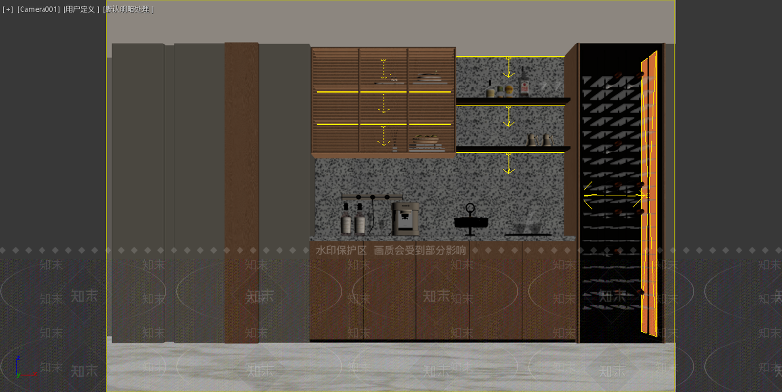原木风酒柜3D模型下载【ID:1234129076】