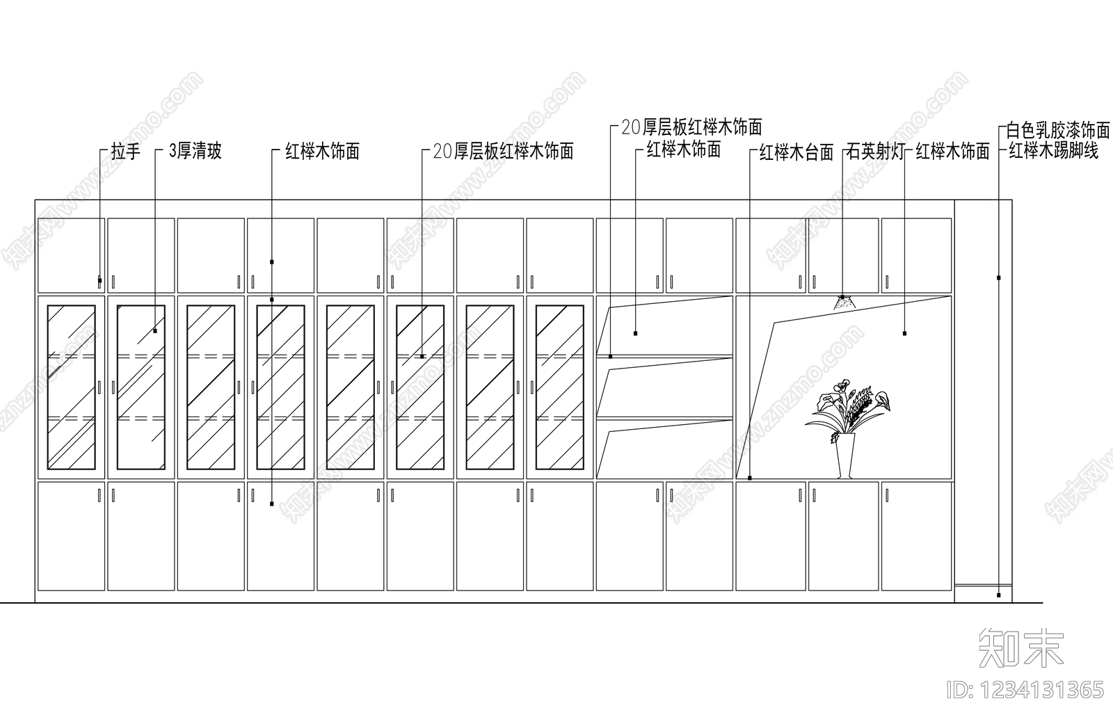 柜子cad施工图下载【ID:1234131365】