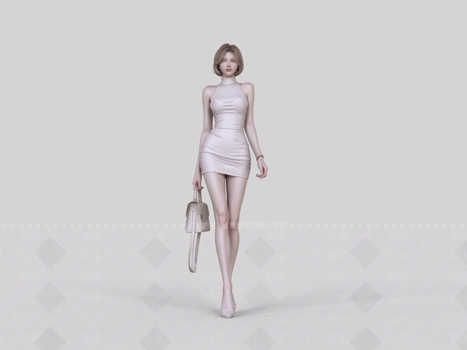 极简女人3D模型下载【ID:1234132017】