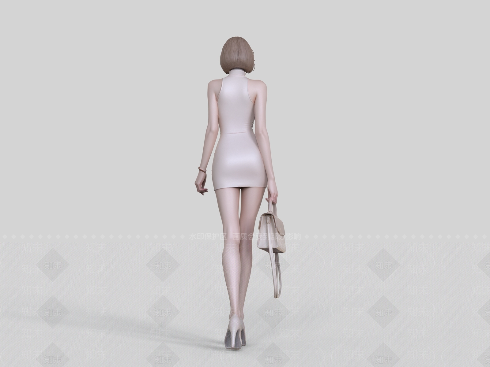 极简女人3D模型下载【ID:1234132017】