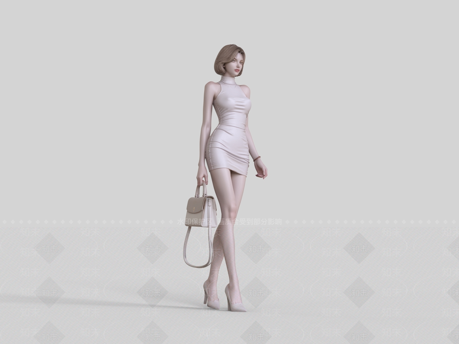 极简女人3D模型下载【ID:1234132017】