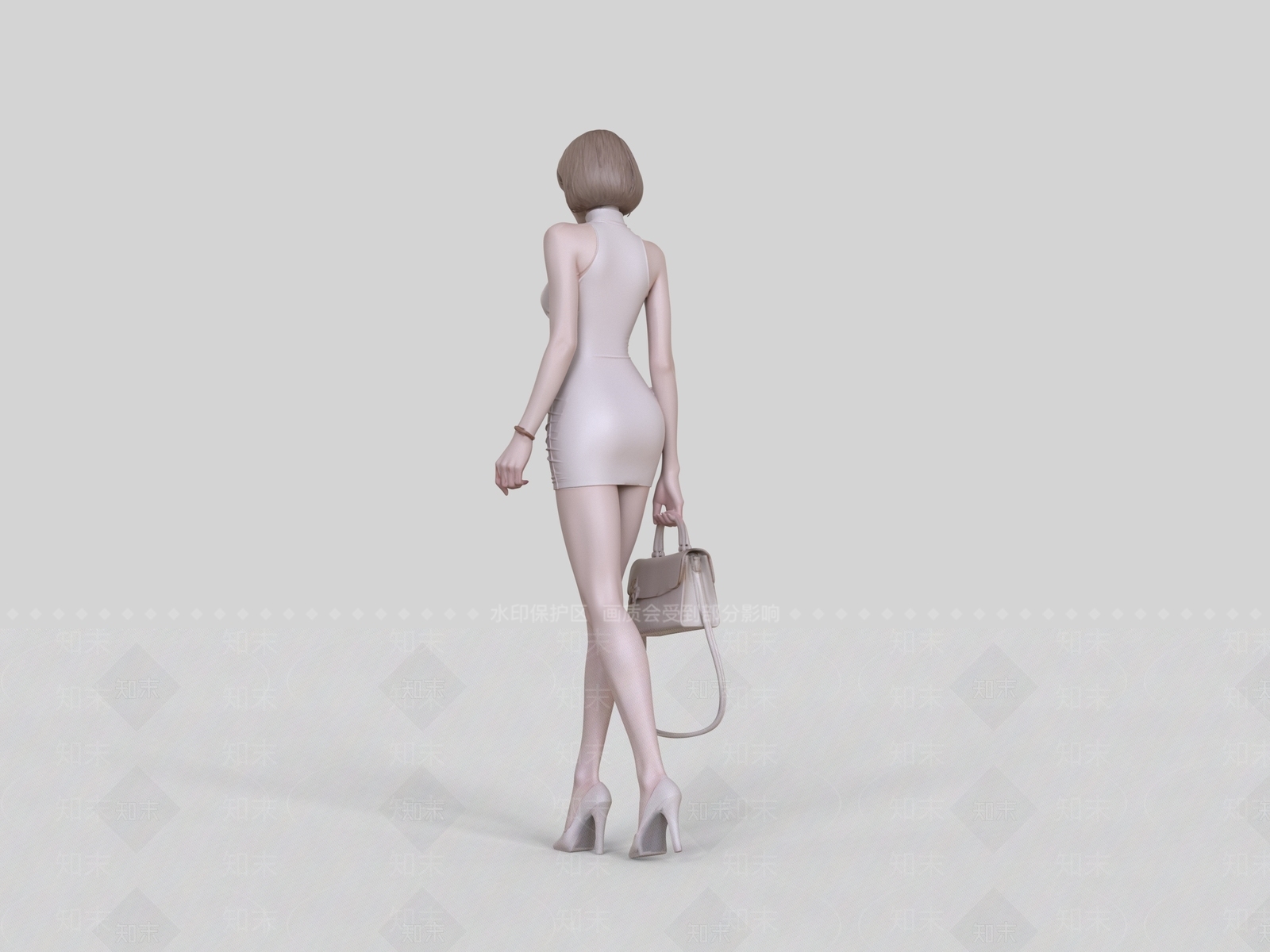 极简女人3D模型下载【ID:1234132017】