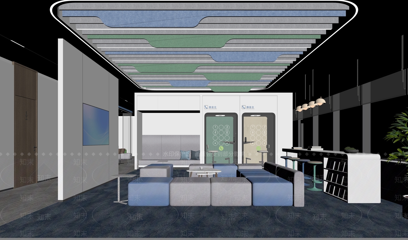 现代简约其他办公空间3D模型下载【ID:1234132421】