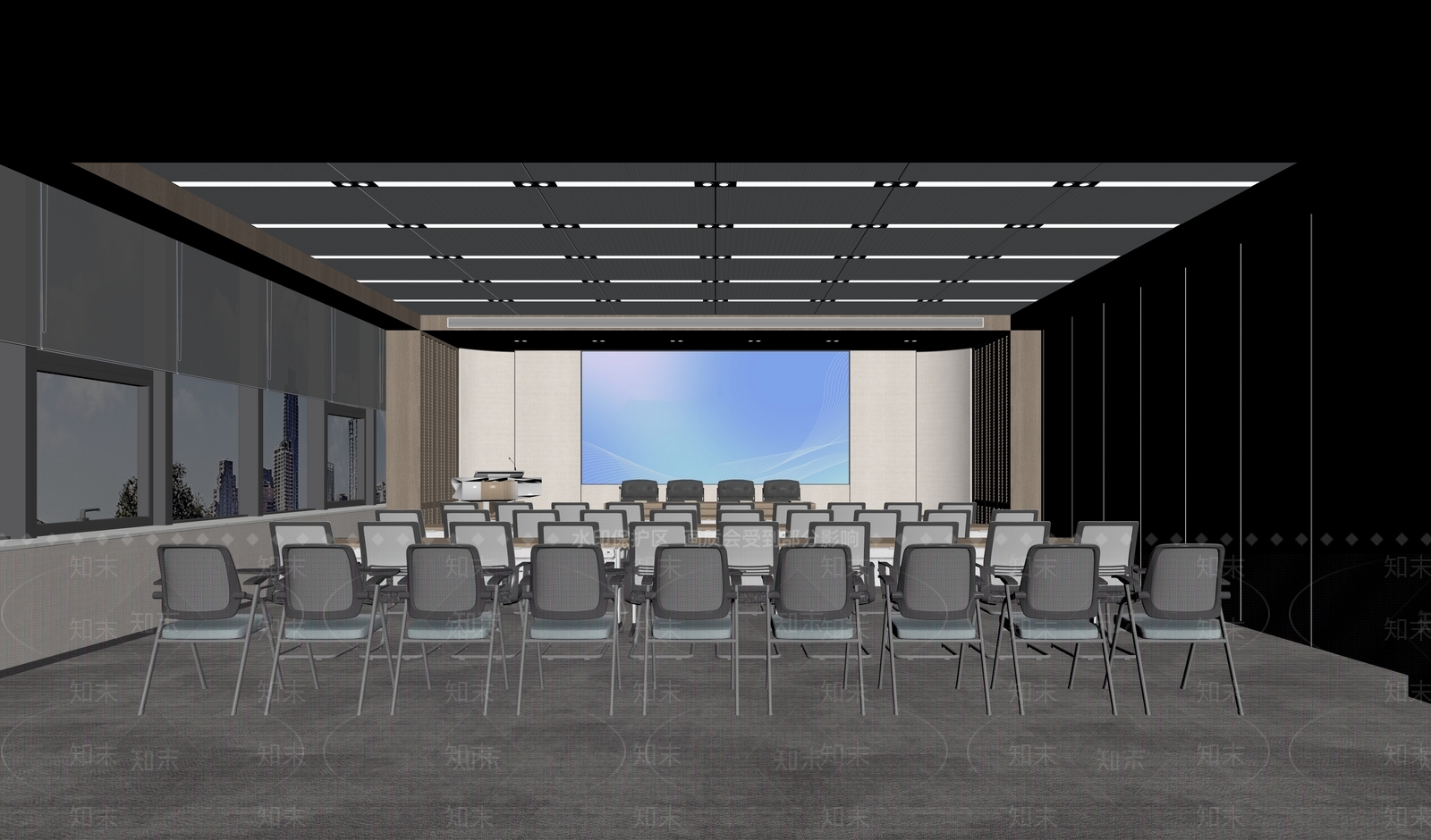 现代简约会议室3D模型下载【ID:1234132463】