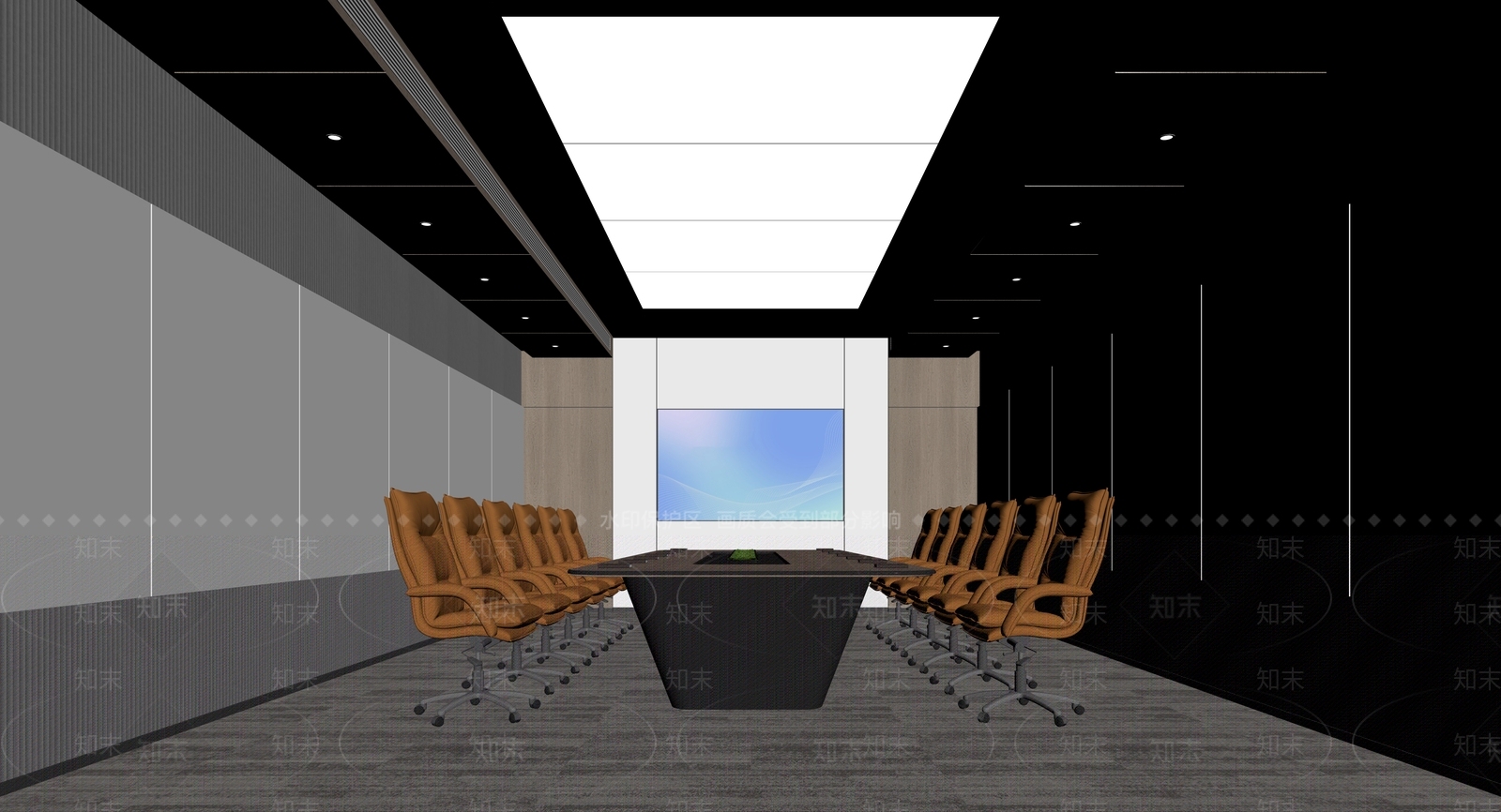 现代简约会议室3D模型下载【ID:1234132408】