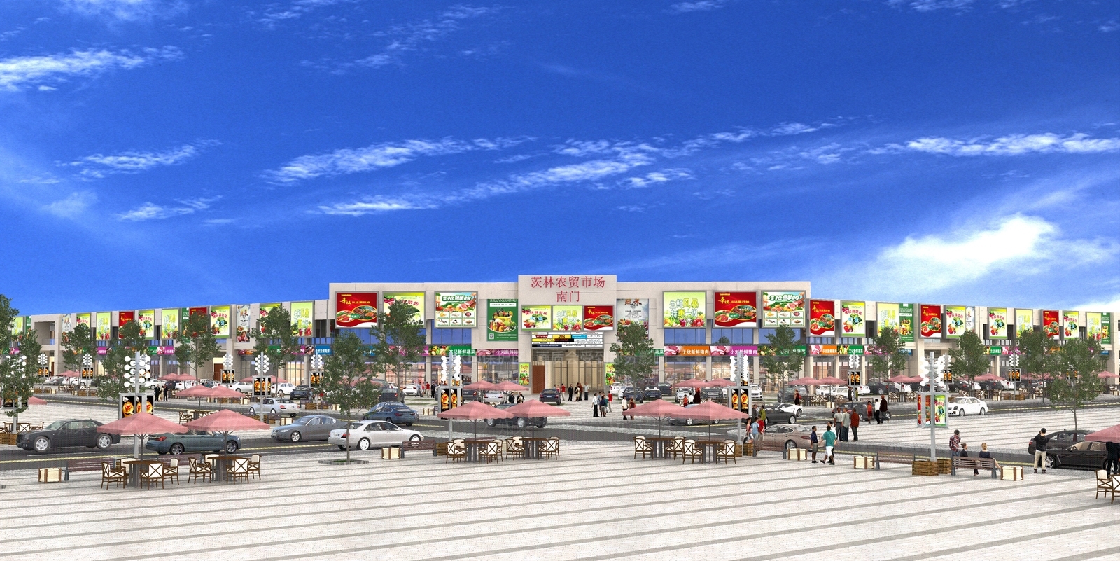 现代主义农贸市场3D模型下载【ID:1234132950】