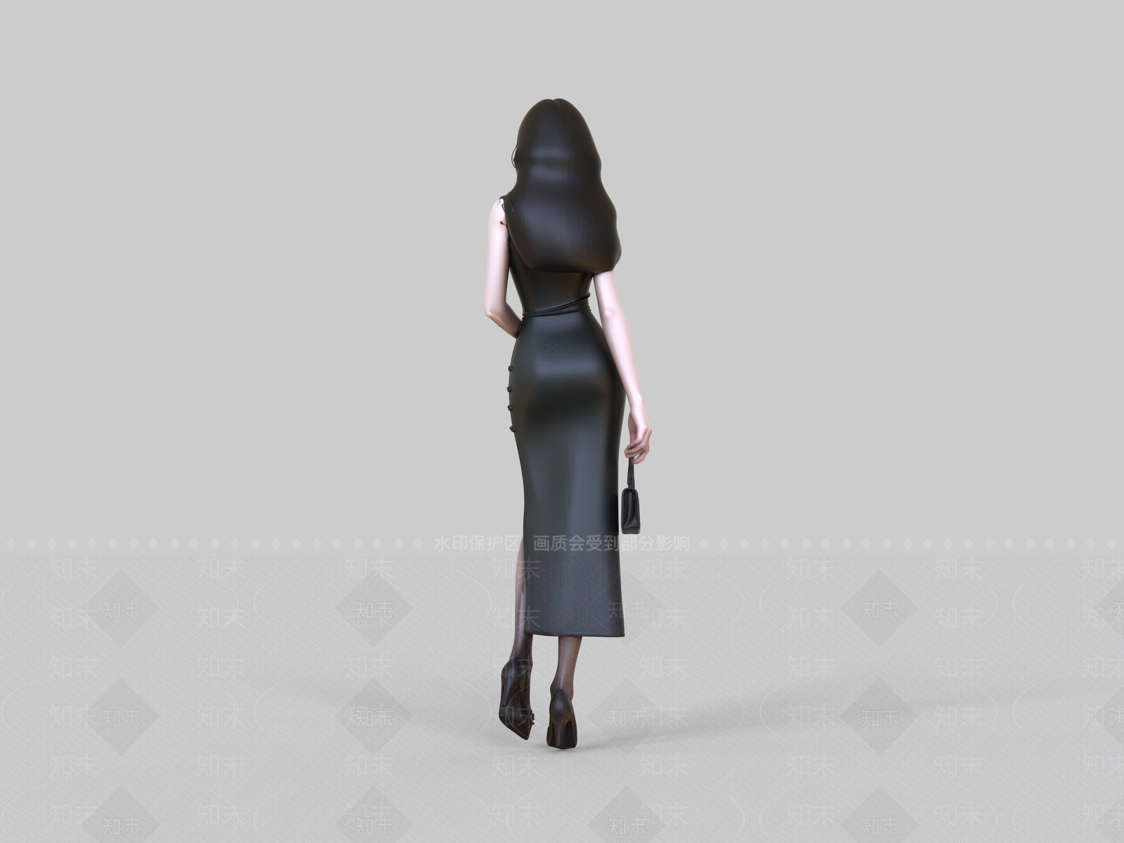 新中式女人3D模型下载【ID:1234132740】