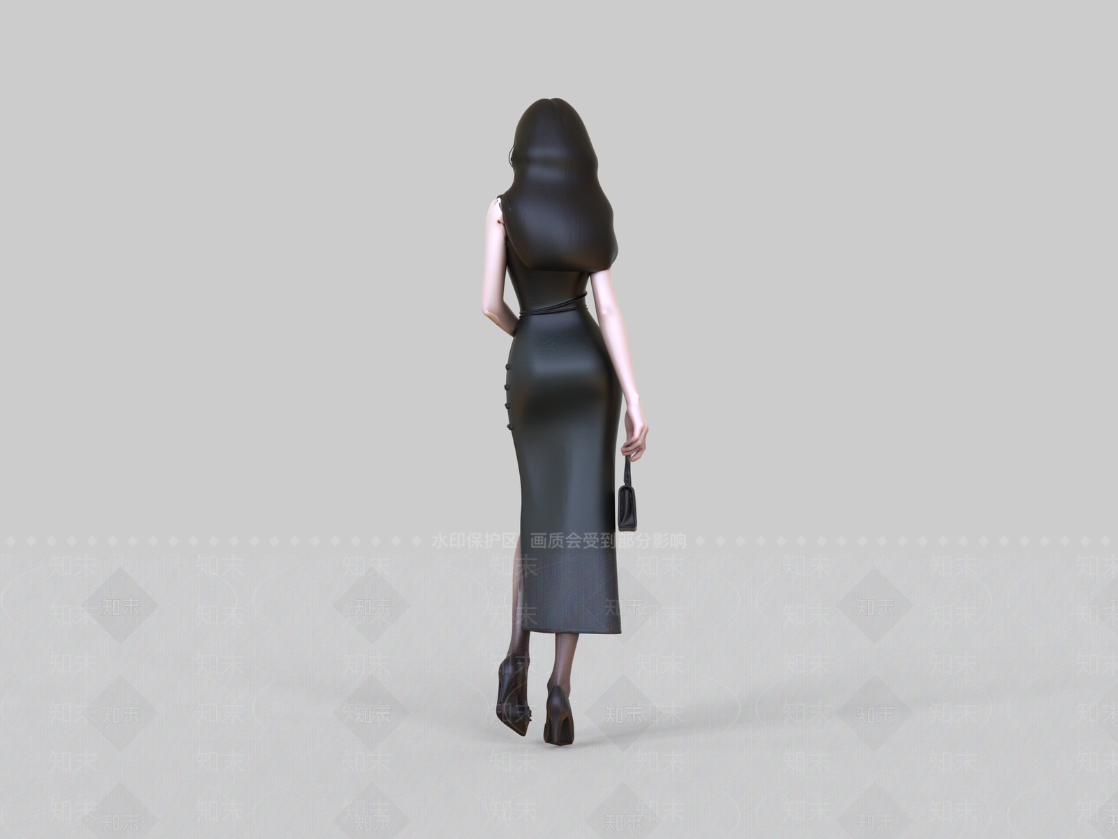 新中式女人SU模型下载【ID:1234132813】
