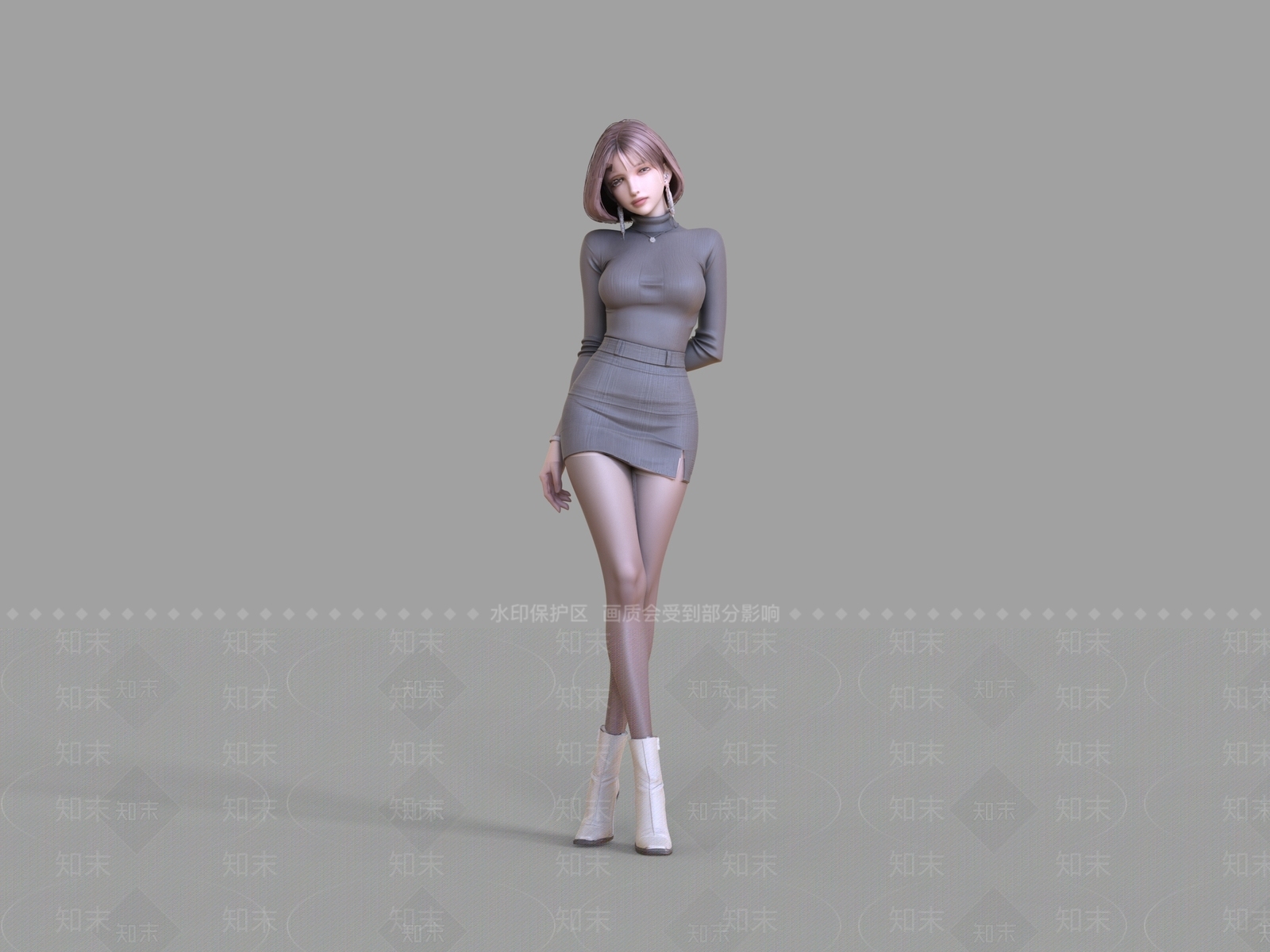 女人3D模型渲染效果图