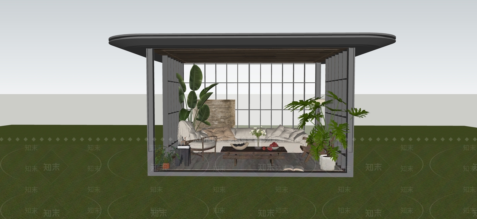 侘寂亭子SU模型下载【ID:1234133499】