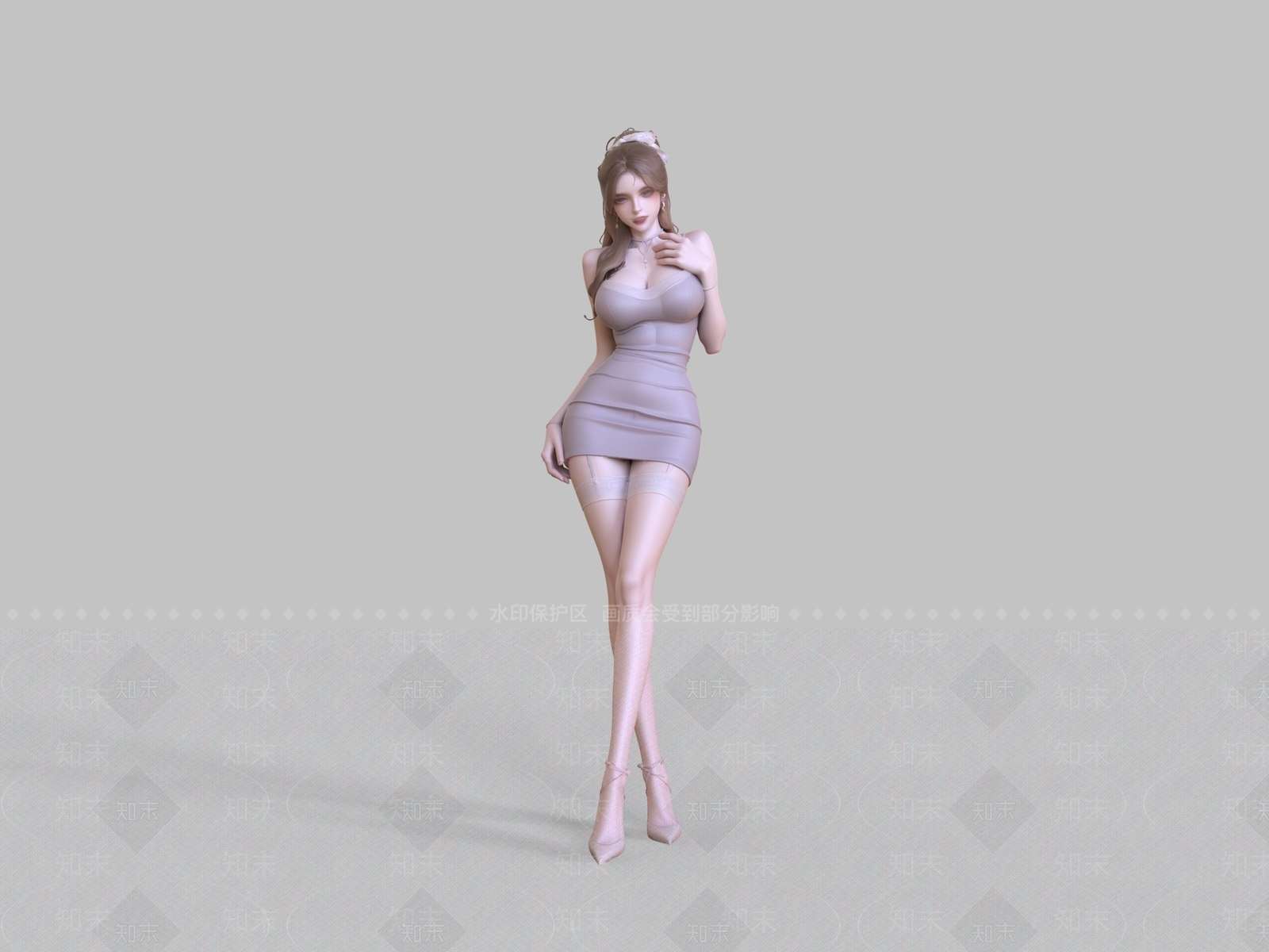女人3D模型渲染效果图