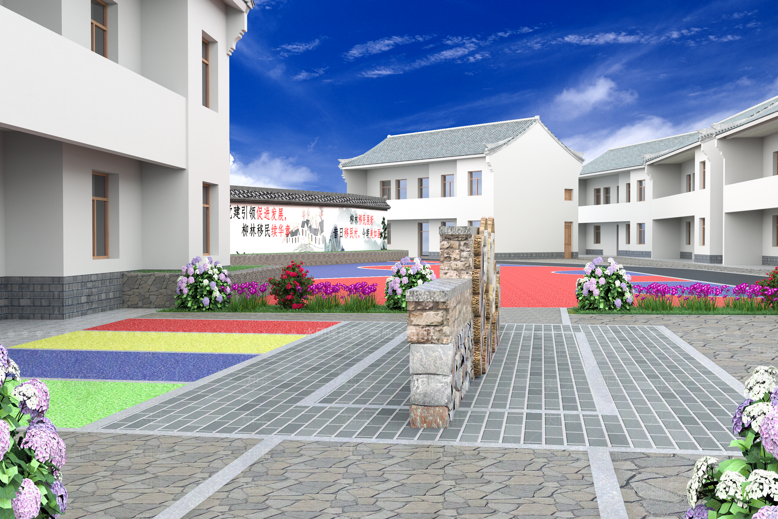 新中式景观乡村景观3D模型下载【ID:1234134555】