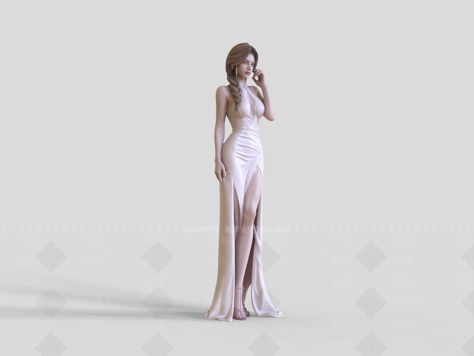 极简女人3D模型下载【ID:1234134972】