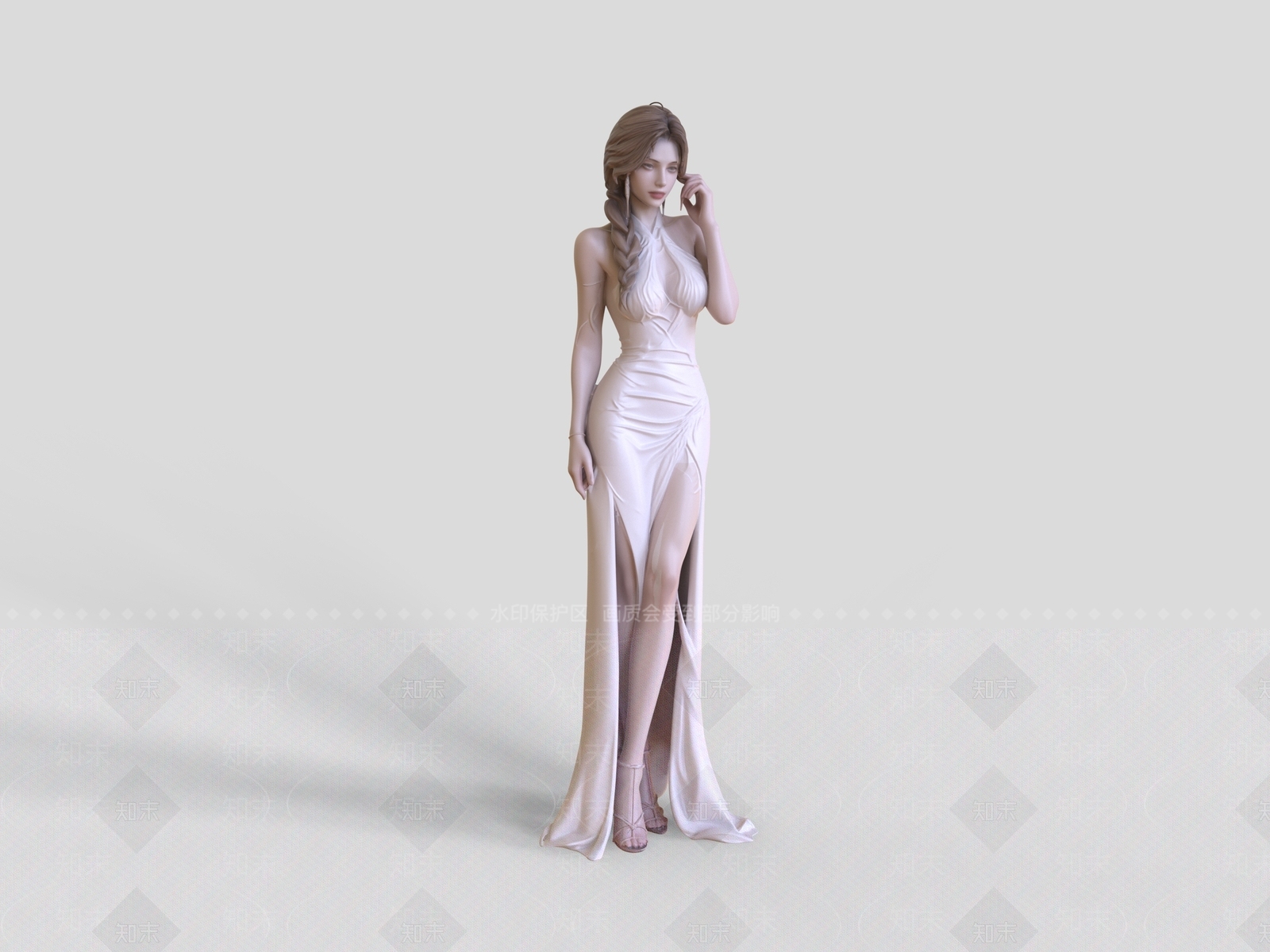 极简女人3D模型下载【ID:1234134972】