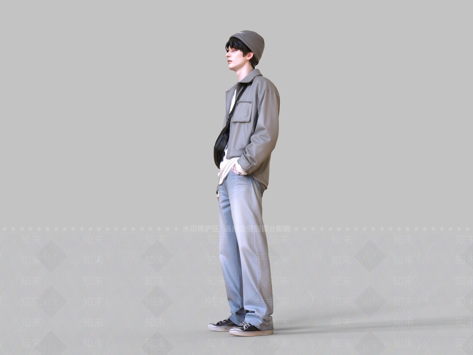 男人3D模型渲染效果图