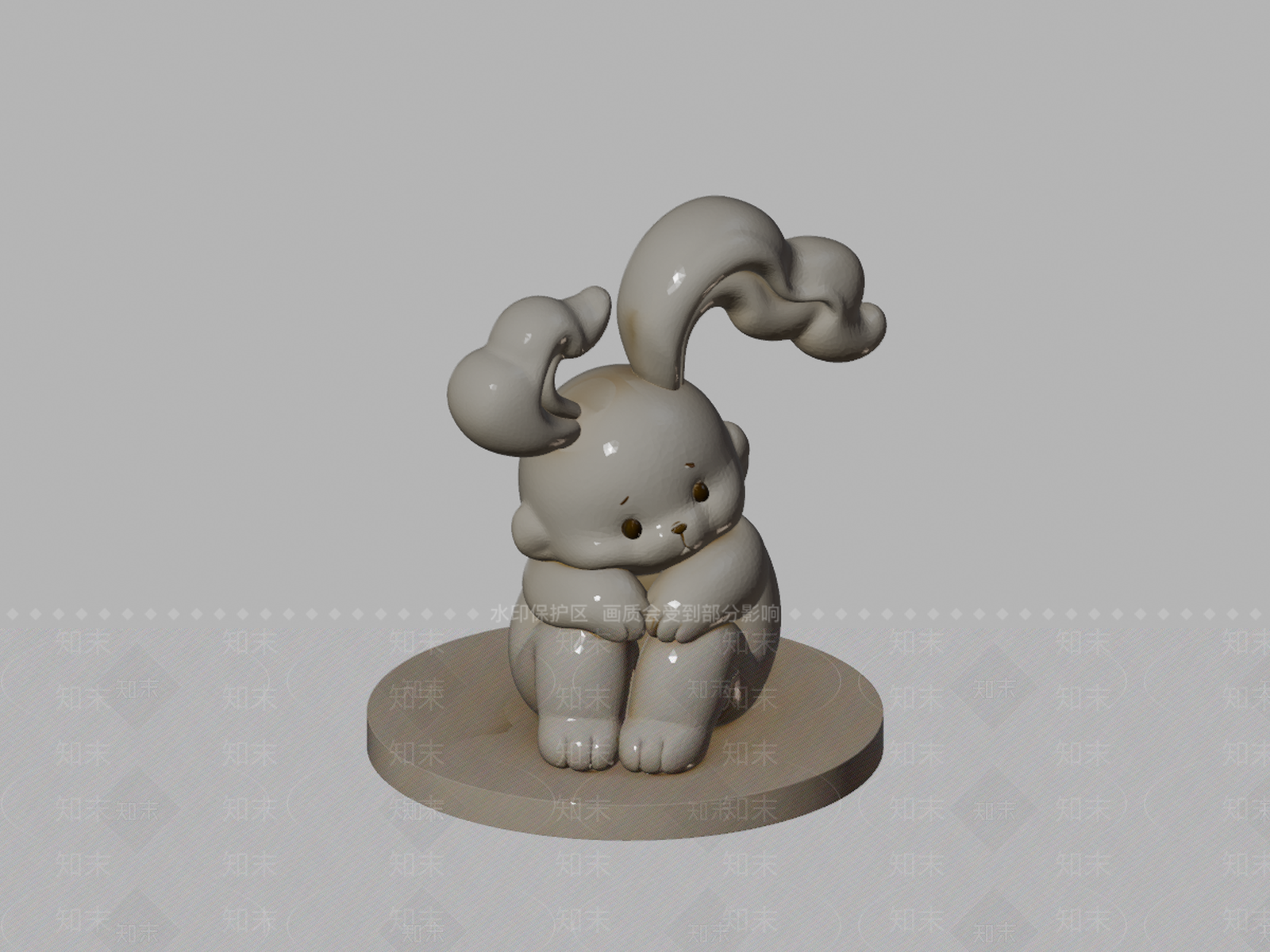 奶油风雕塑摆件3D模型下载【ID:1234135571】