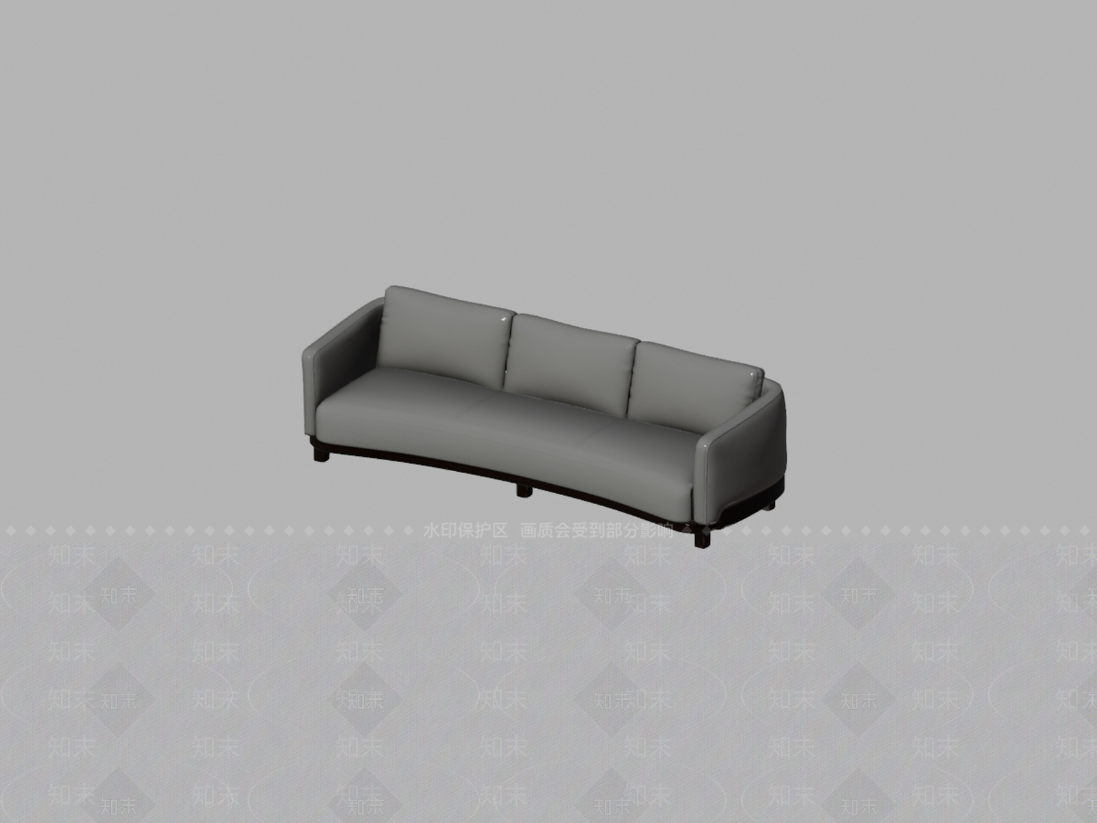 意式极简三人沙发3D模型下载【ID:1234136905】