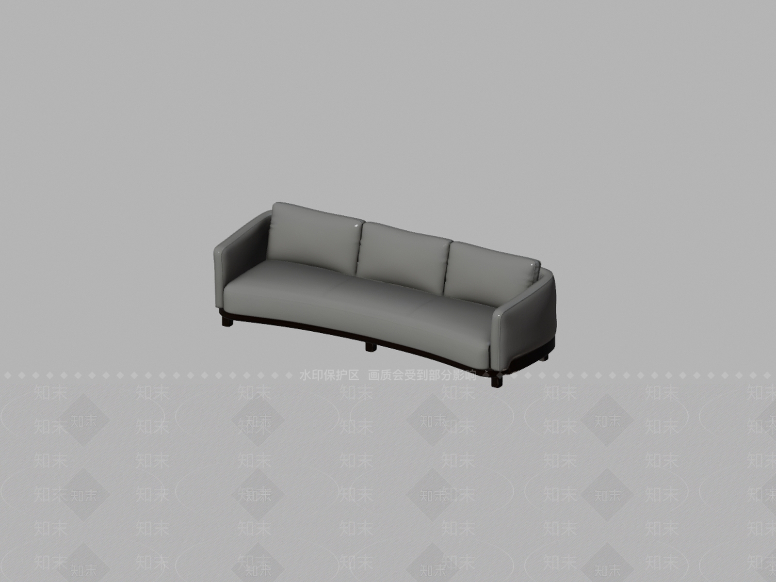 意式极简三人沙发3D模型下载【ID:1234136905】