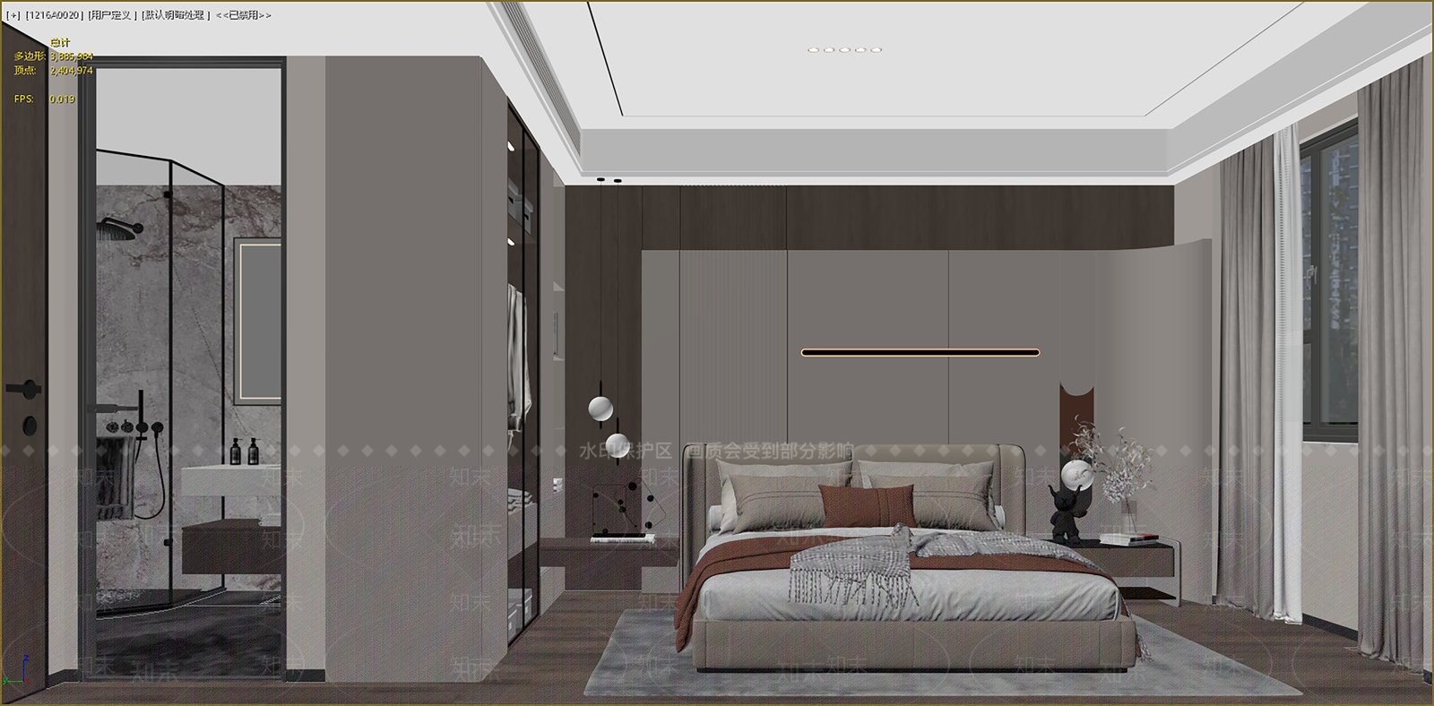 现代简约主卧3D模型下载【ID:1234137072】
