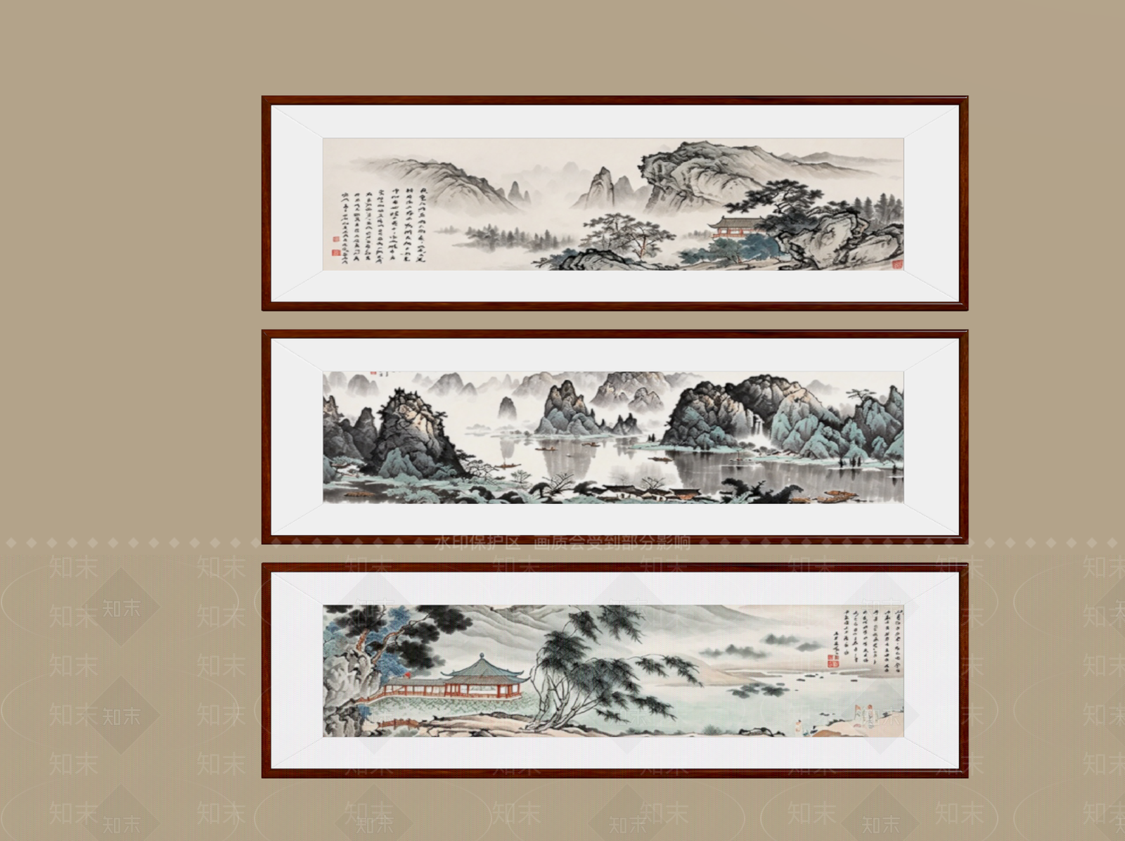 新中式挂画组合SU模型下载【ID:1234138416】
