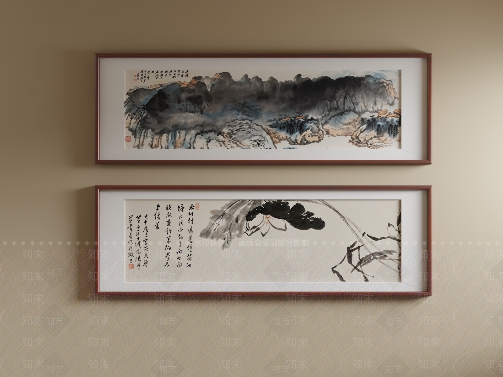 新中式组合画3D模型下载【ID:1234138621】