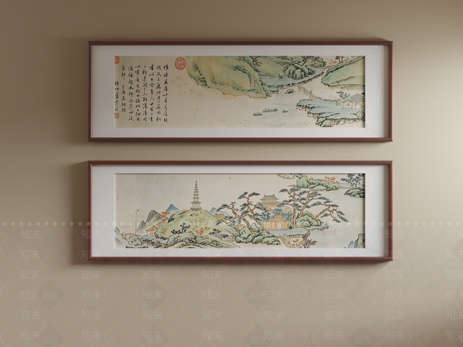 新中式挂画组合SU模型下载【ID:1234138751】