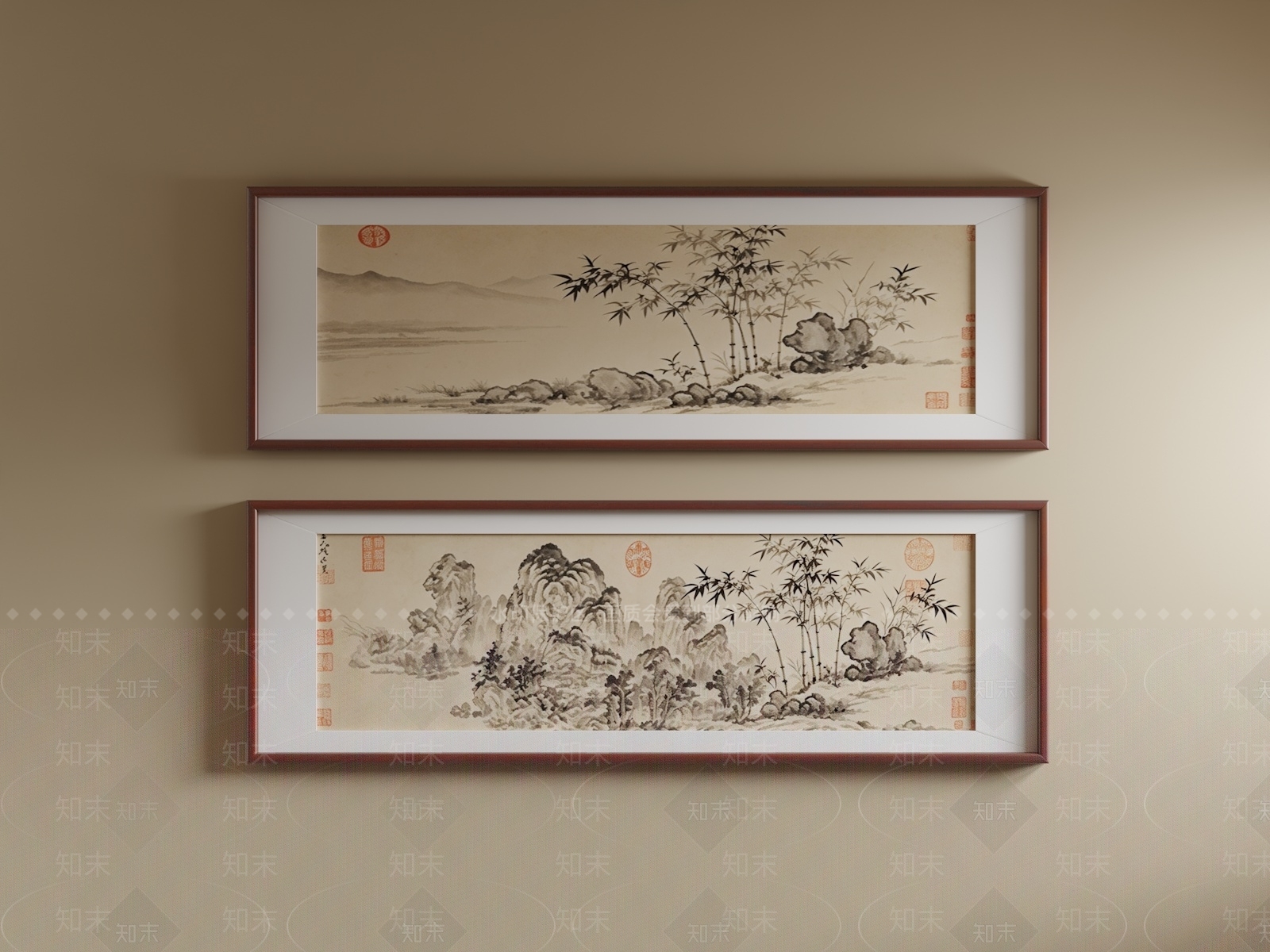 新中式山水画3D模型下载【ID:1234138708】