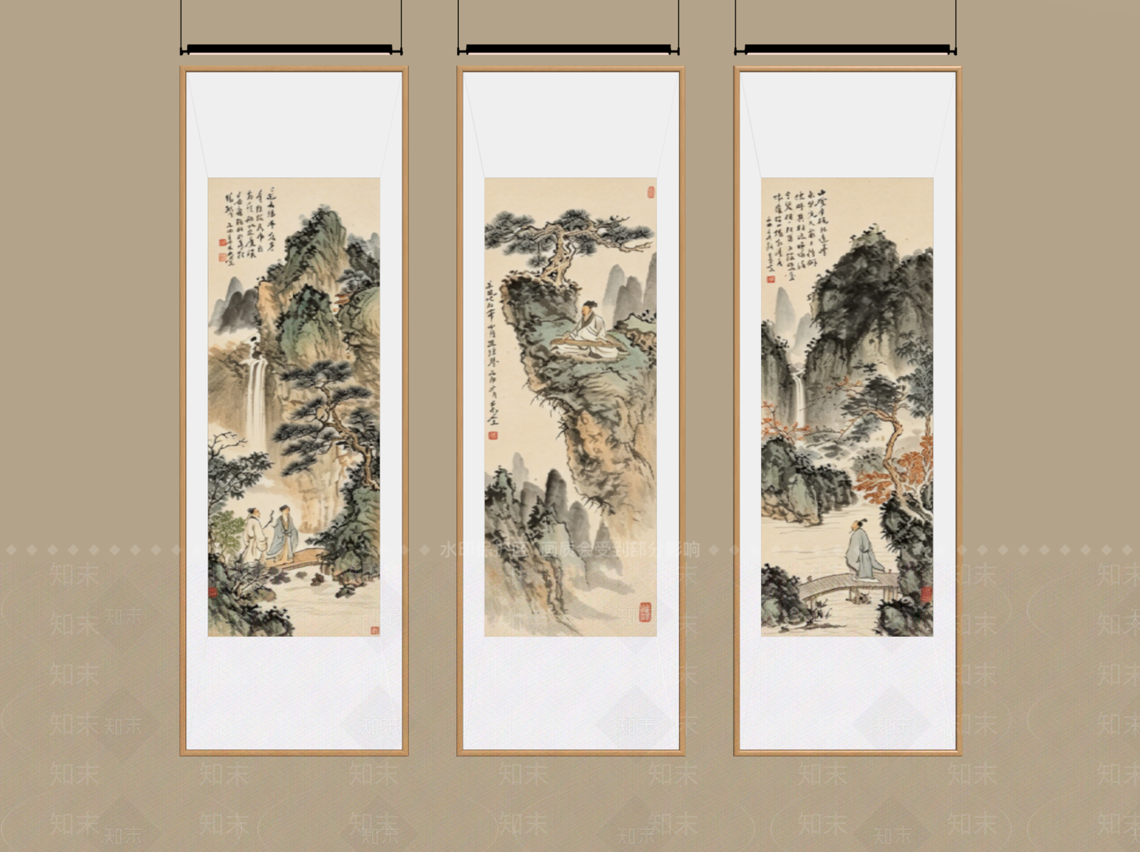 新中式山水画3D模型下载【ID:1234139141】