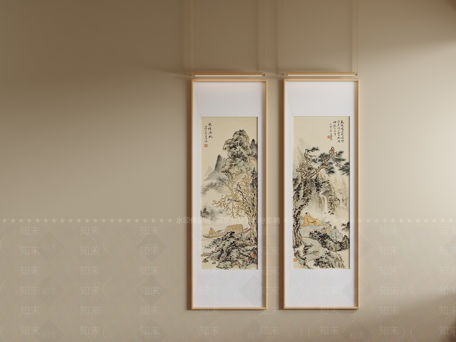 新中式山水画3D模型下载【ID:1234139204】