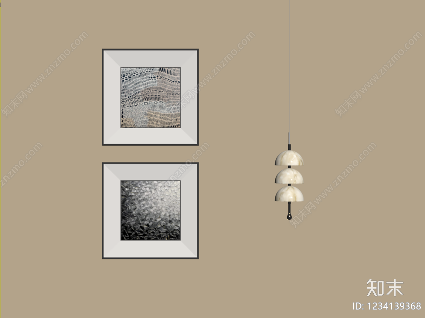 奶油风挂画SU模型下载【ID:1234139368】