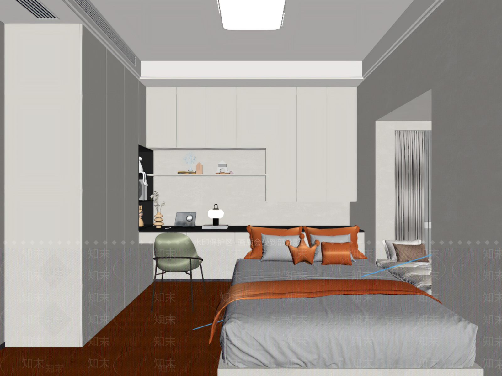 现代简约家居卧室3D模型下载【ID:1234141232】