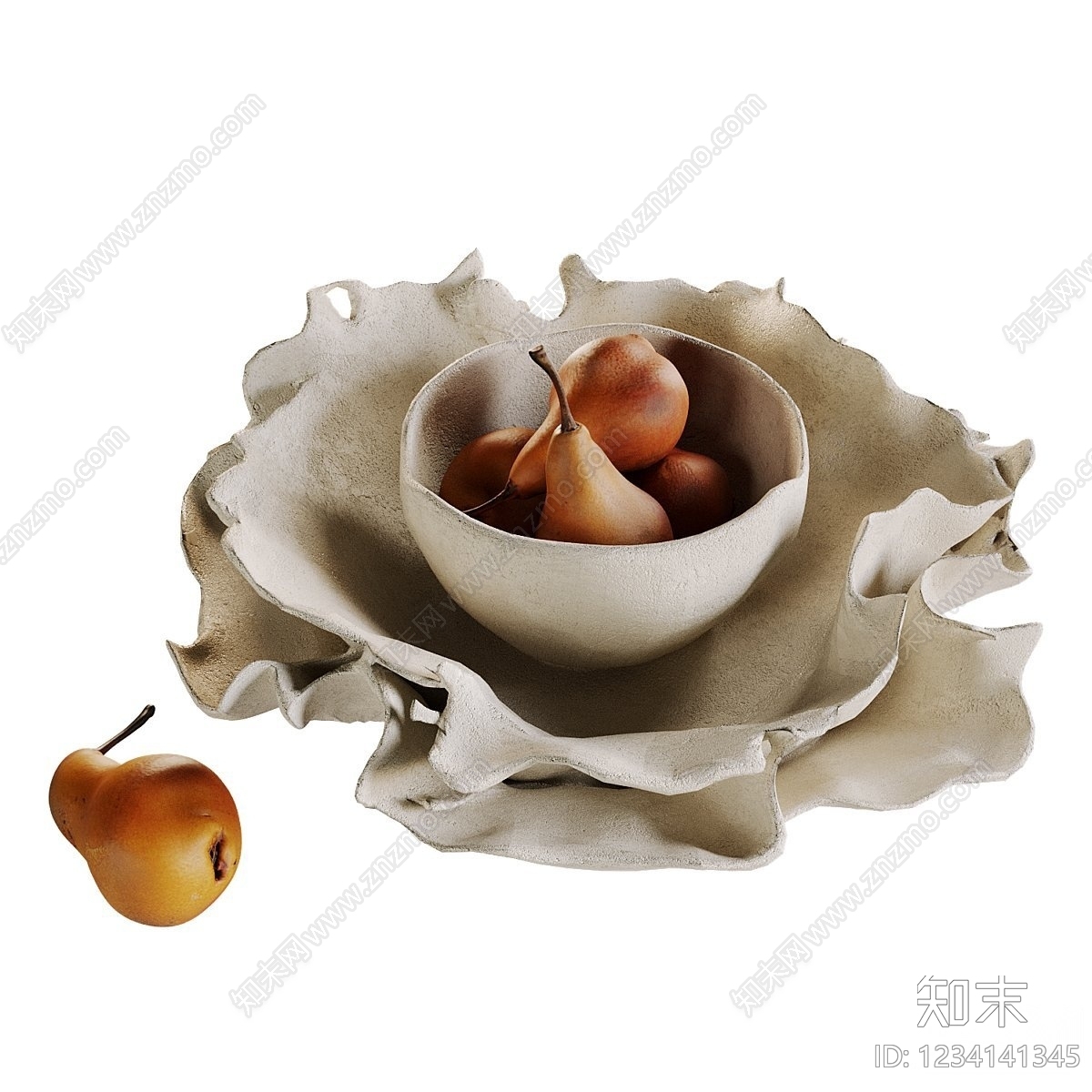 侘寂雕塑摆件3D模型下载【ID:1234141345】