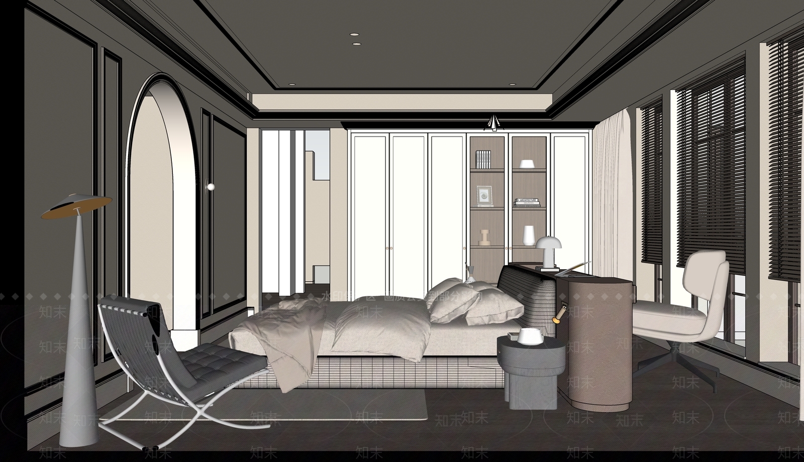 法式主卧SU模型下载【ID:1234143612】