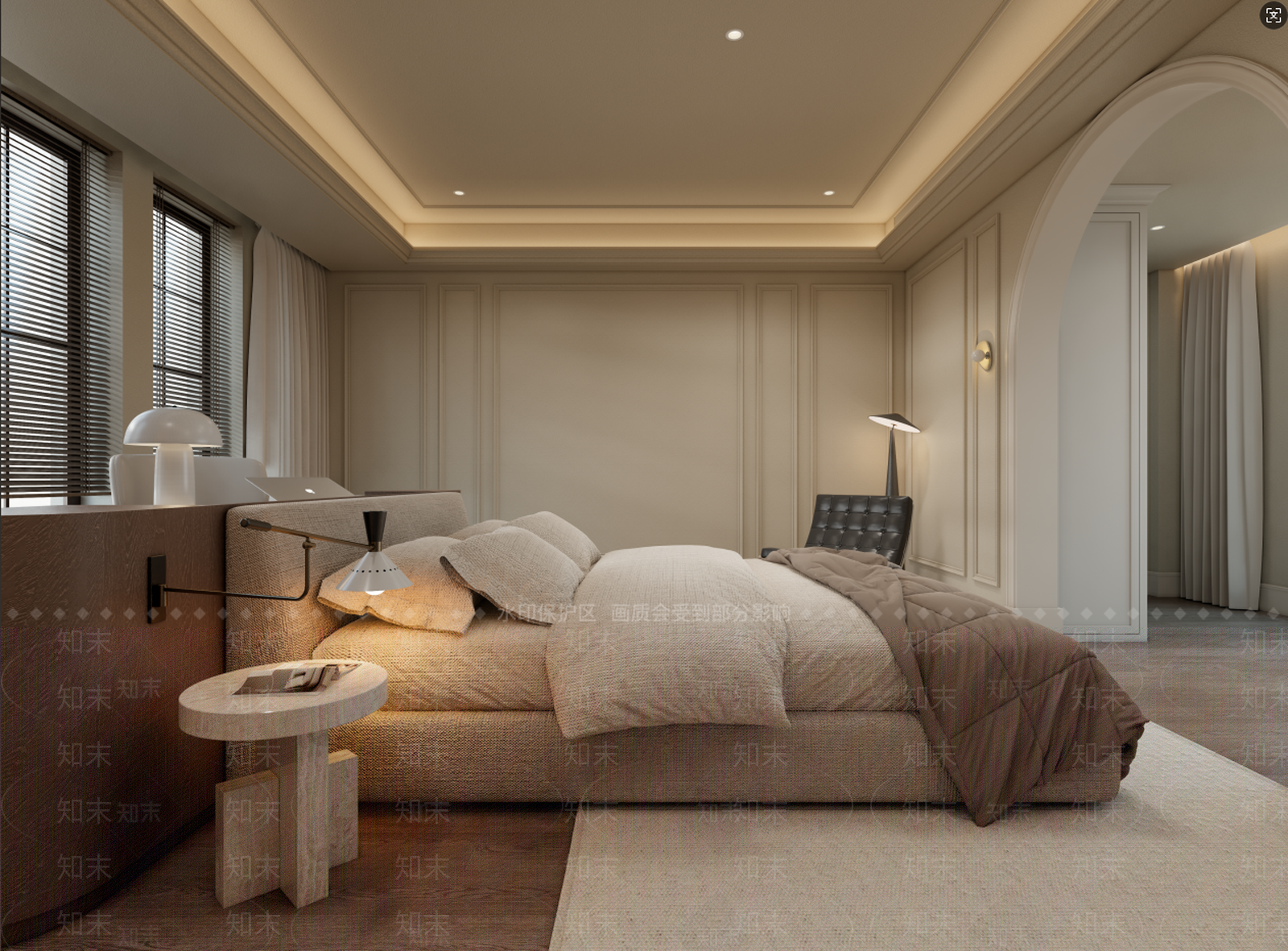 法式主卧SU模型下载【ID:1234143612】
