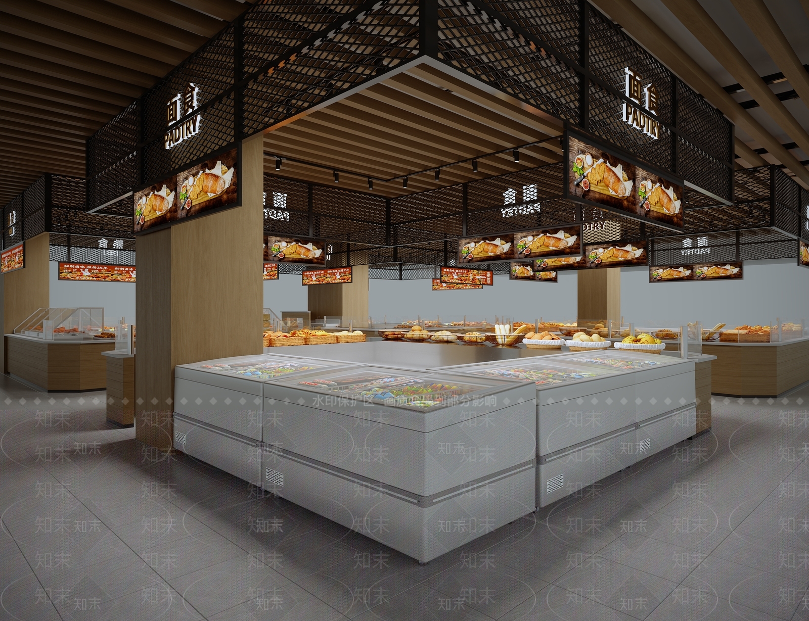现代简约超市3D模型渲染效果图