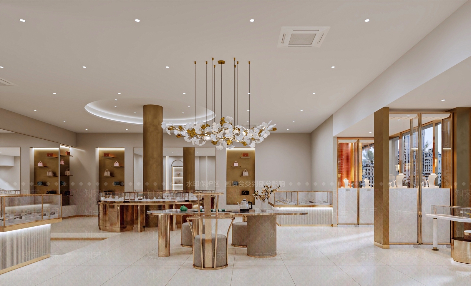 轻奢珠宝店3D模型渲染效果图