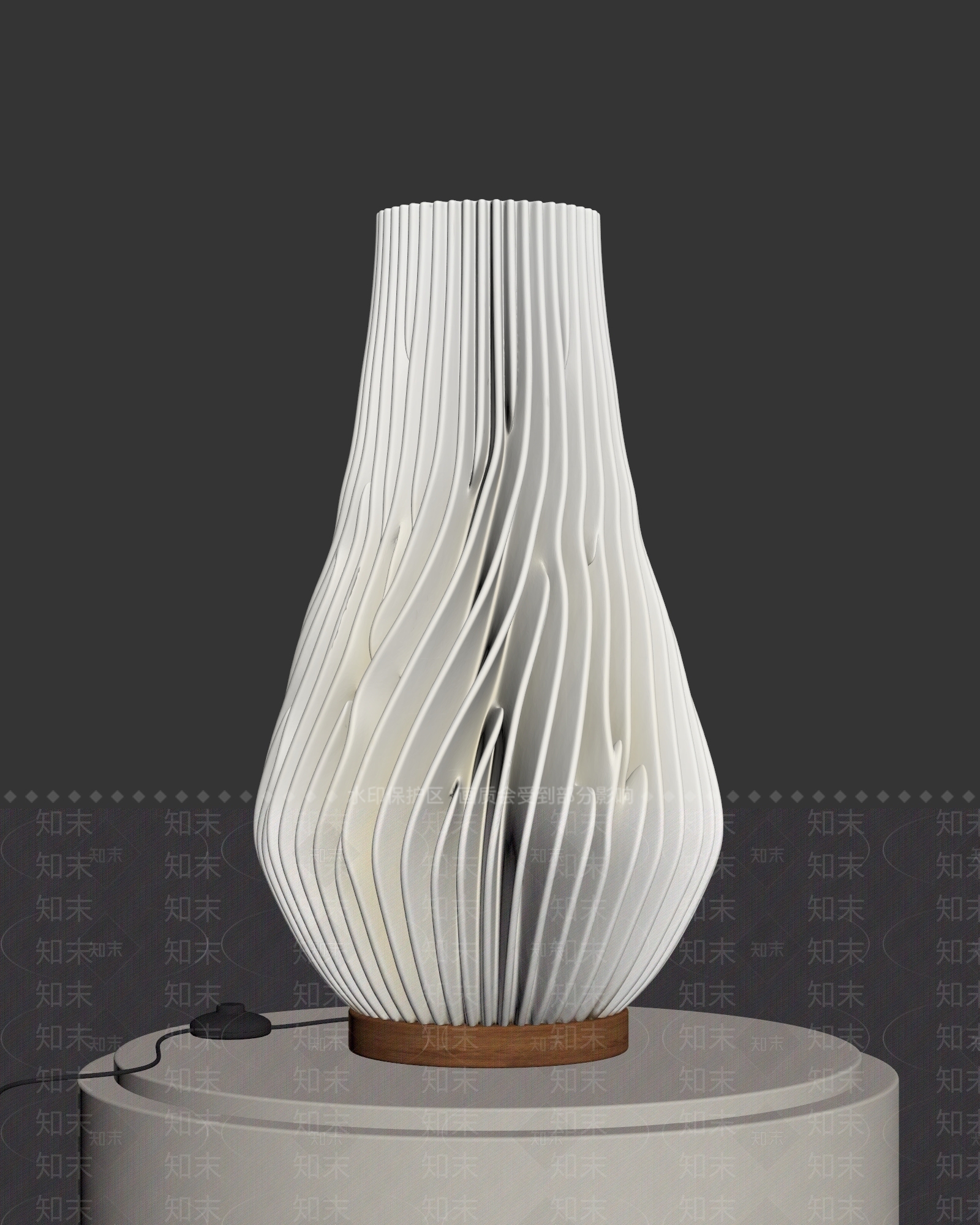 奶油风台灯3D模型下载【ID:1234152802】