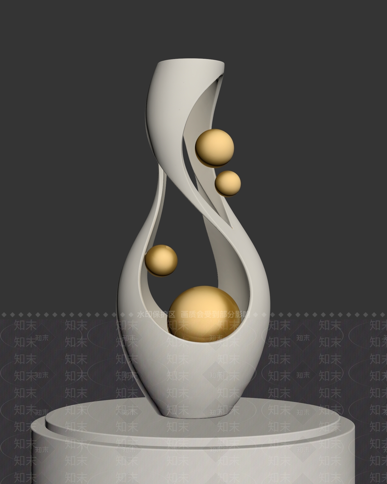 轻奢雕塑摆件3D模型下载【ID:1234153127】