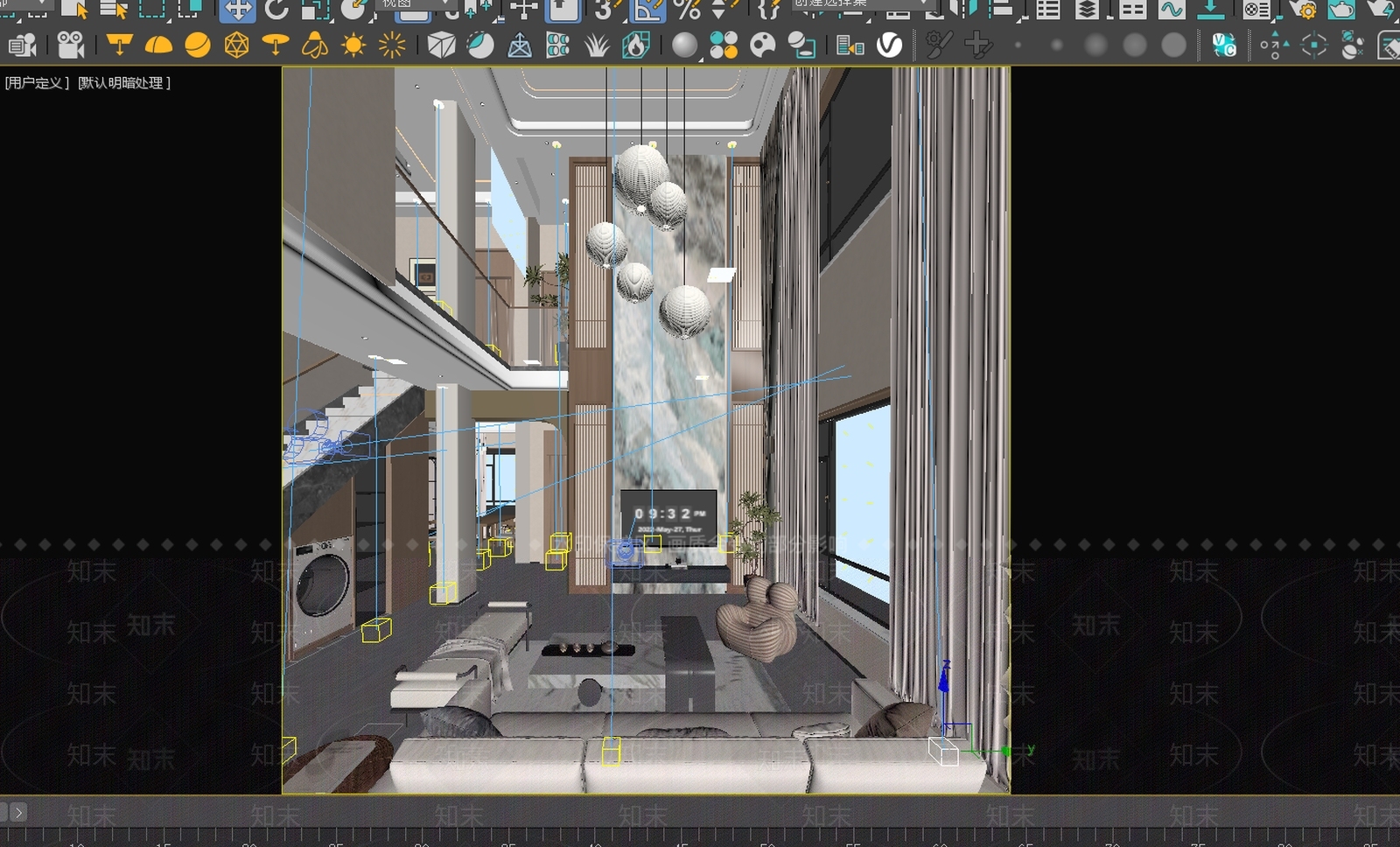 挑空客厅3D模型下载【ID:1234153689】