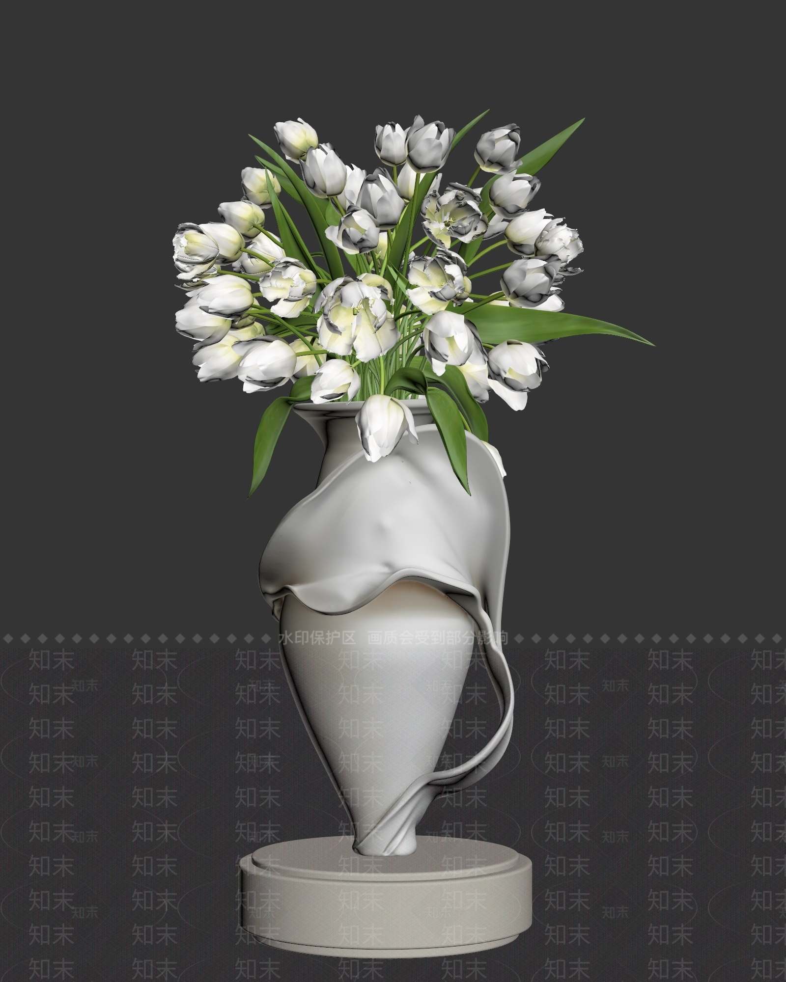 奶油风花艺3D模型下载【ID:1234153485】