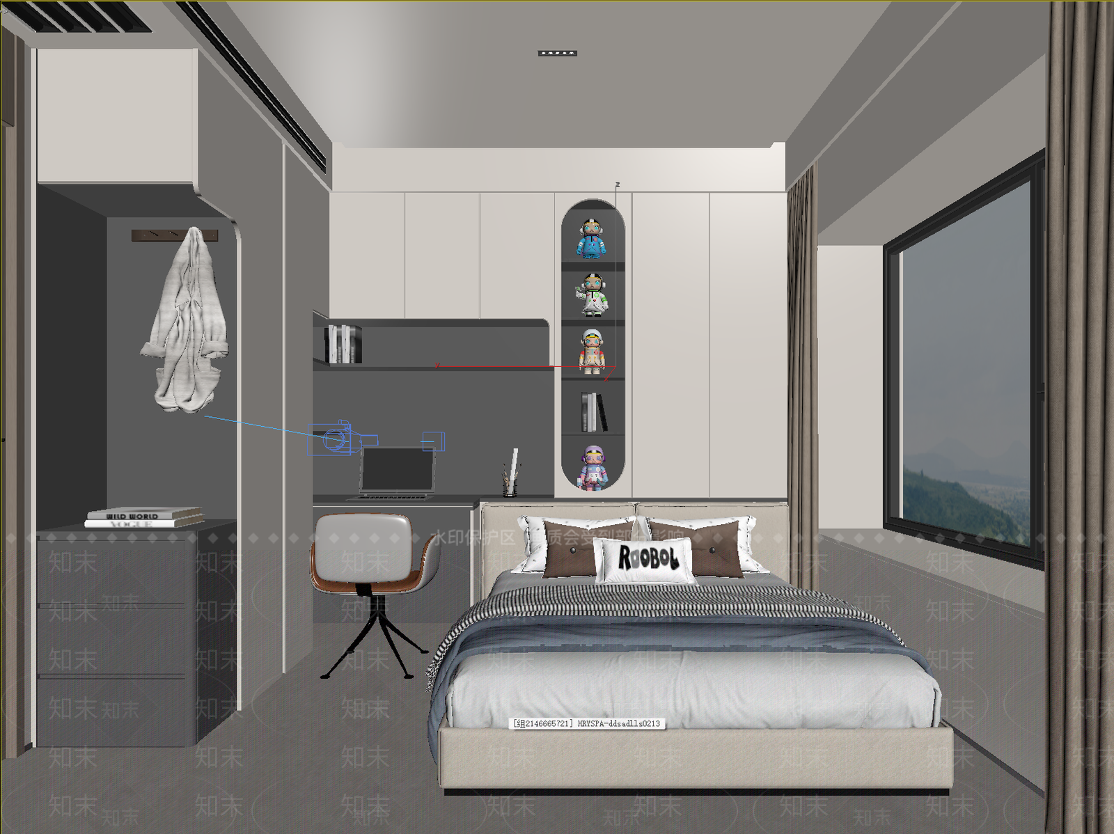 现代简约家居卧室3D模型下载【ID:1234155688】