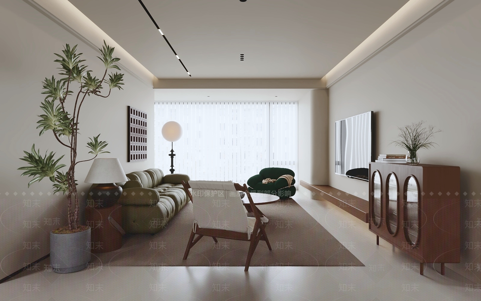 中古风家居客厅SU模型下载【ID:1234155817】