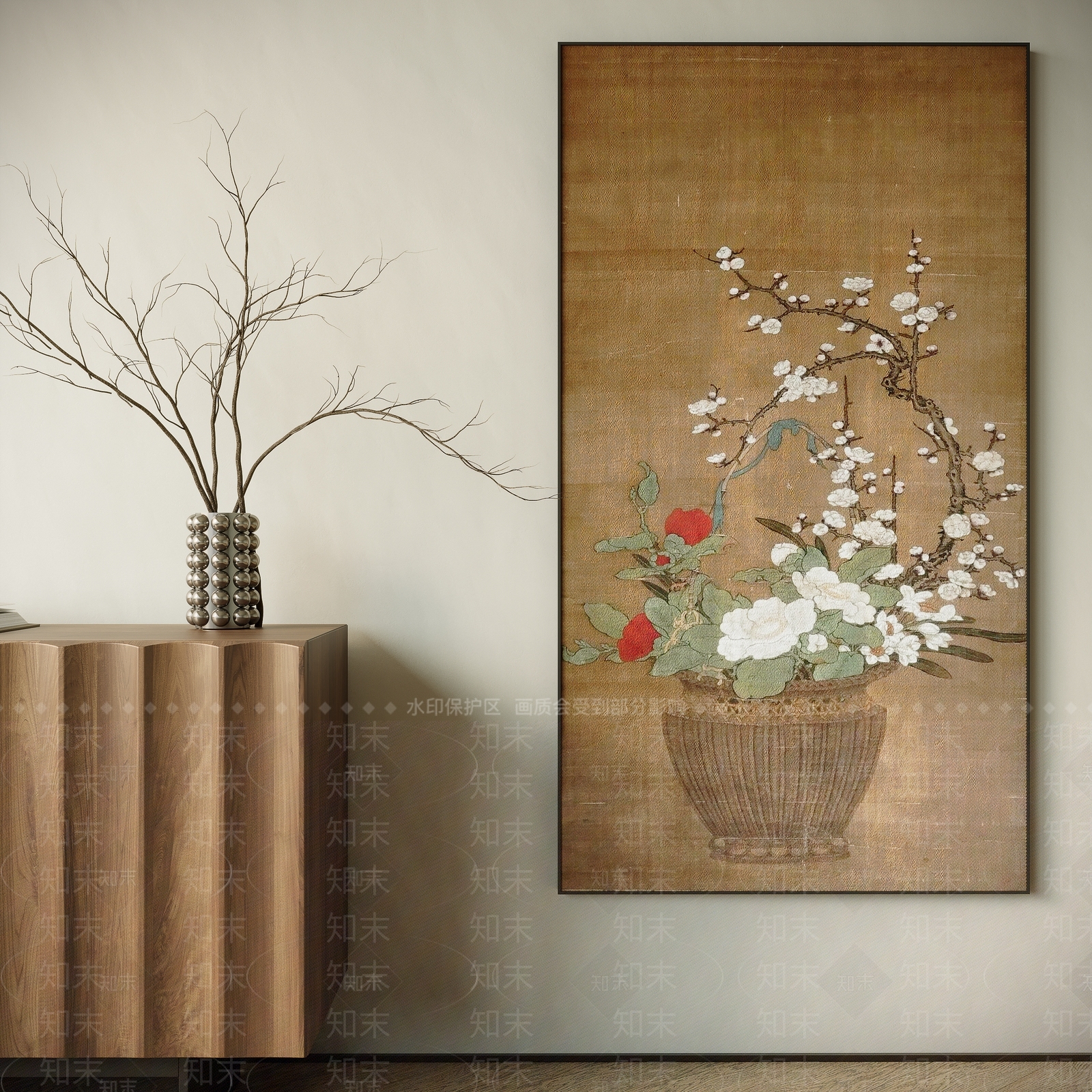 新中式宋式挂画3D模型下载【ID:1234156124】