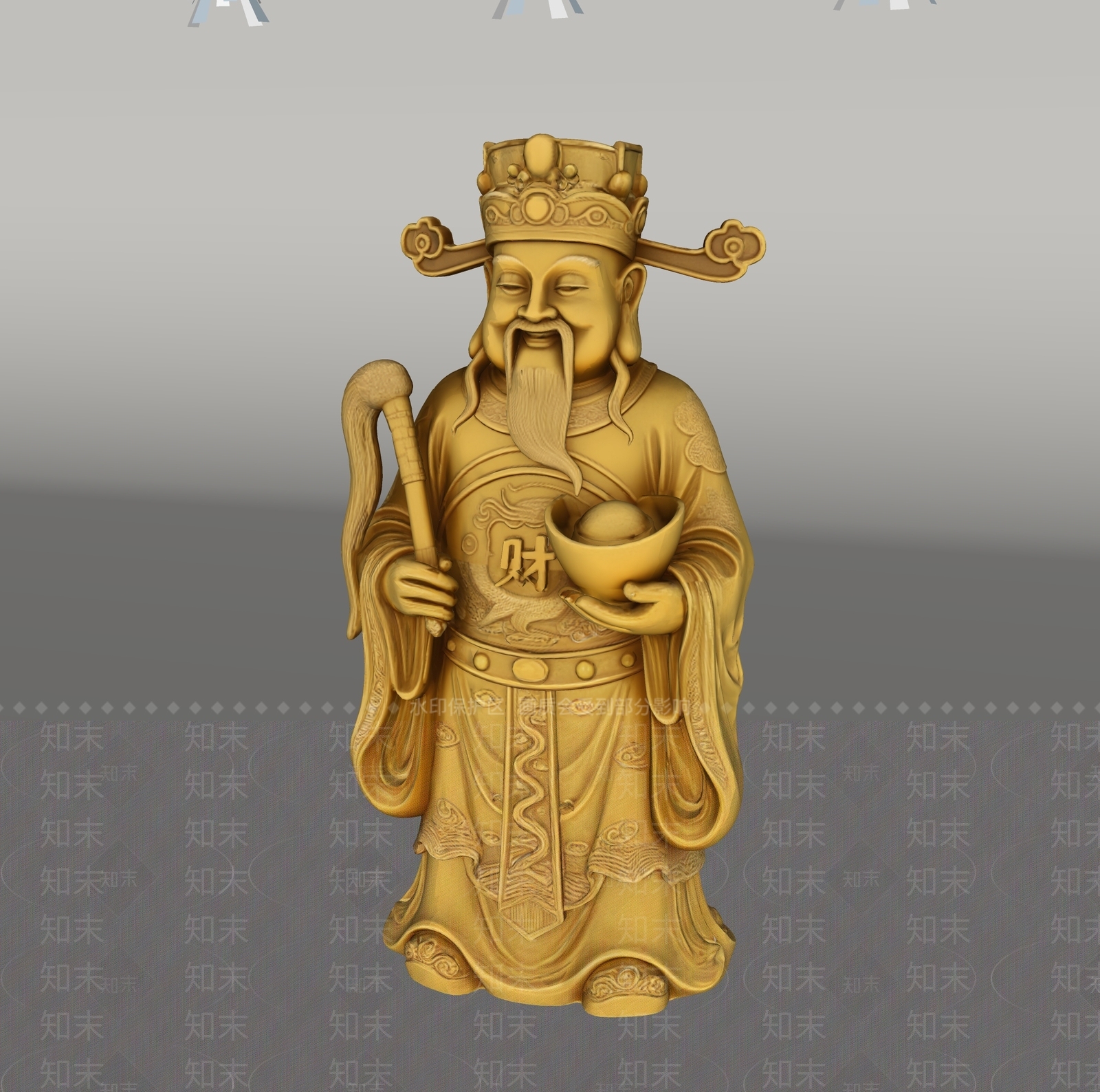 中式雕塑摆件SU模型下载【ID:1234156245】