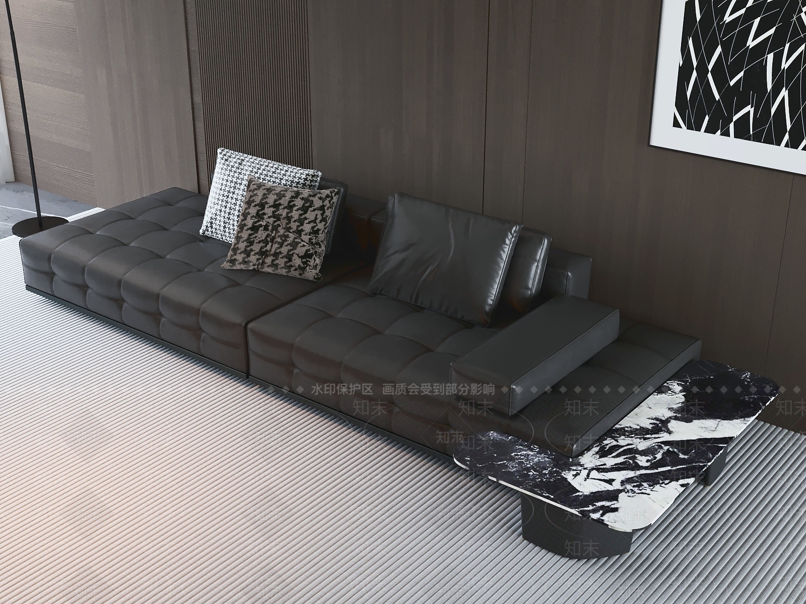 意式极简双人沙发SU模型下载【ID:1234157242】