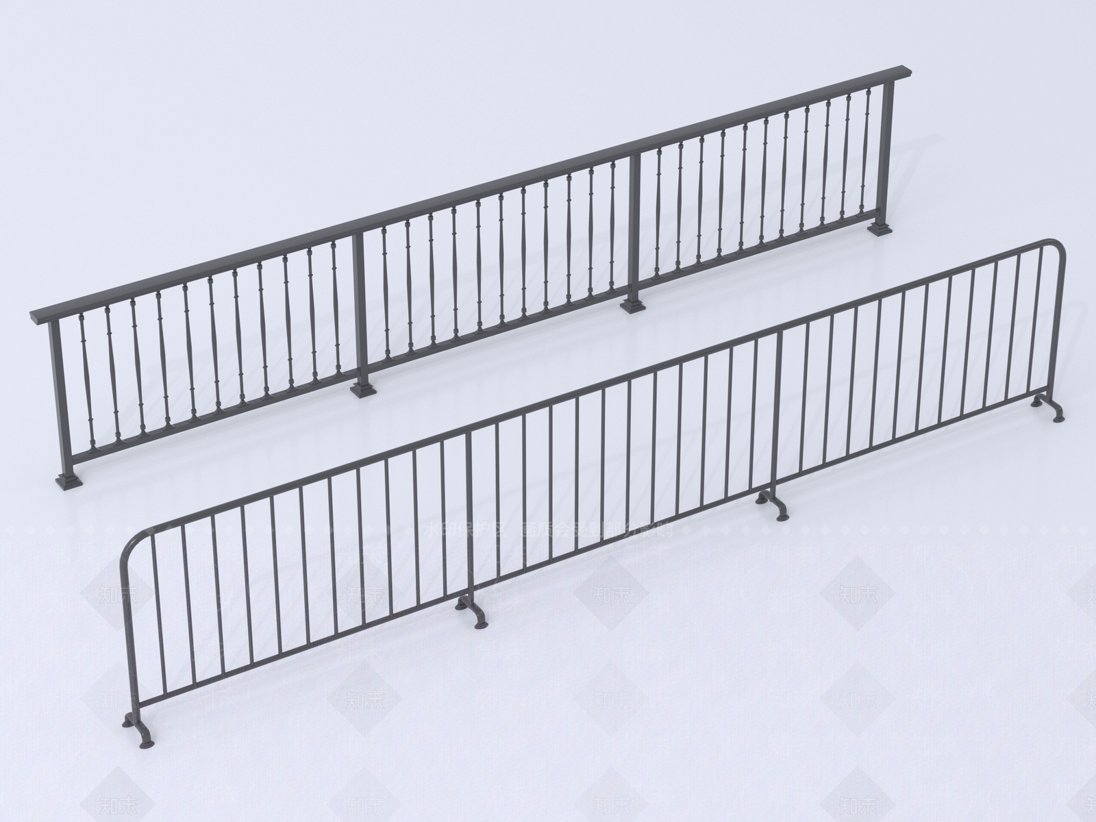 极简栏杆3D模型下载【ID:1234159289】