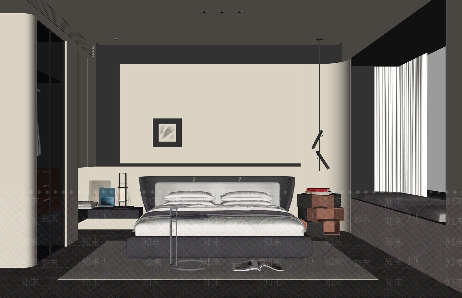 意式极简主卧SU模型下载【ID:1234159363】