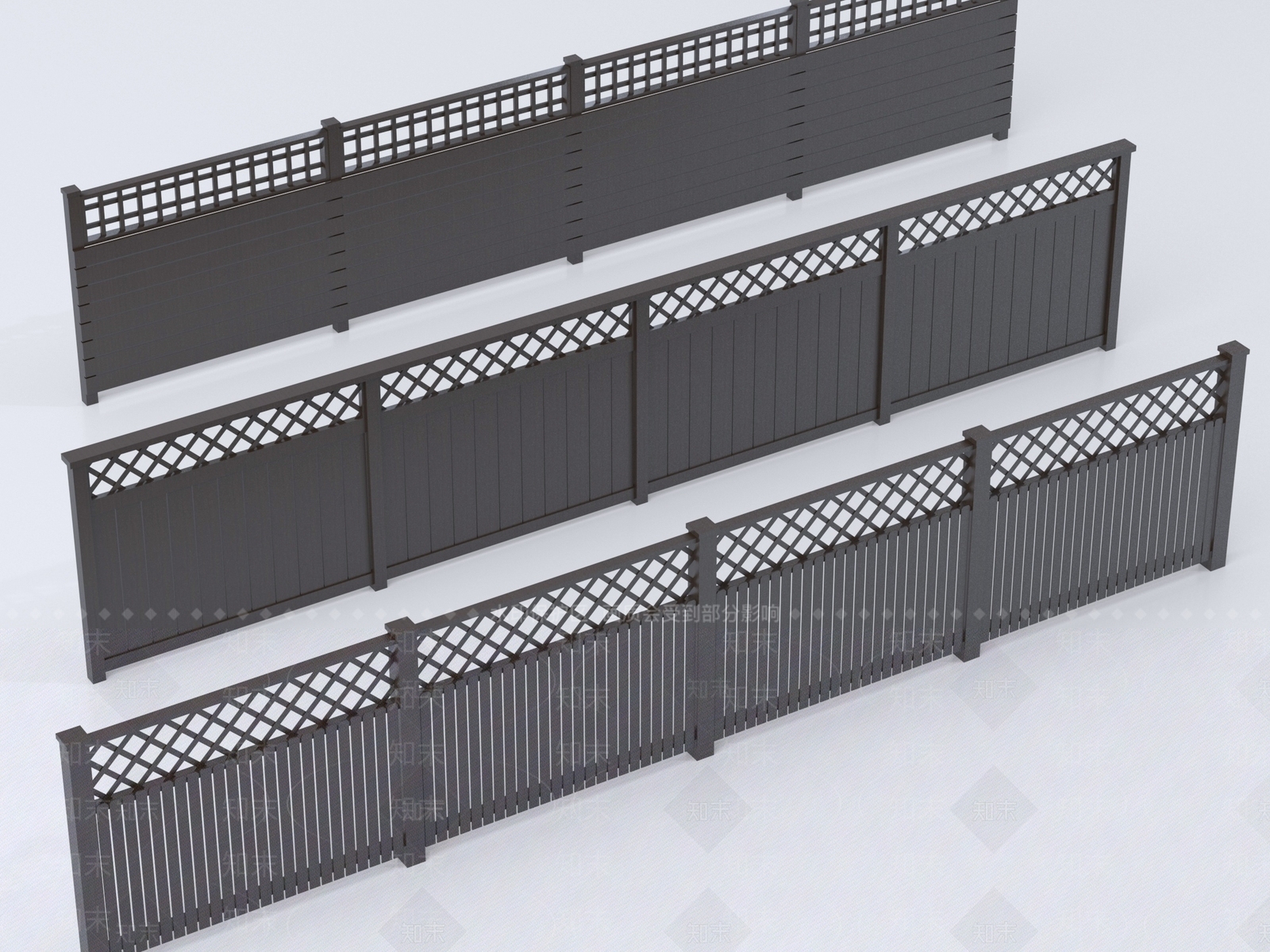 现代栏杆3D模型下载【ID:1234163035】