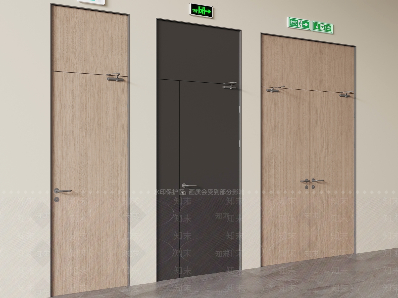 现代简约门组合3D模型下载【ID:1234163017】